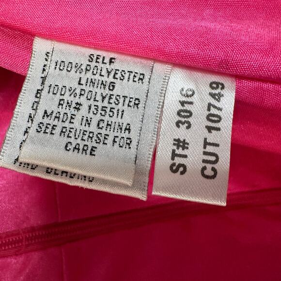 Colors Dress Style #3016 Mini Dress Hot Pink Sequin/Feather One Shoulder Sz 2 - Picture 10 of 13